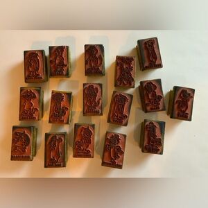 Vintage RARE Set of Assorted Hanna Barbera Character Rubber Stamps